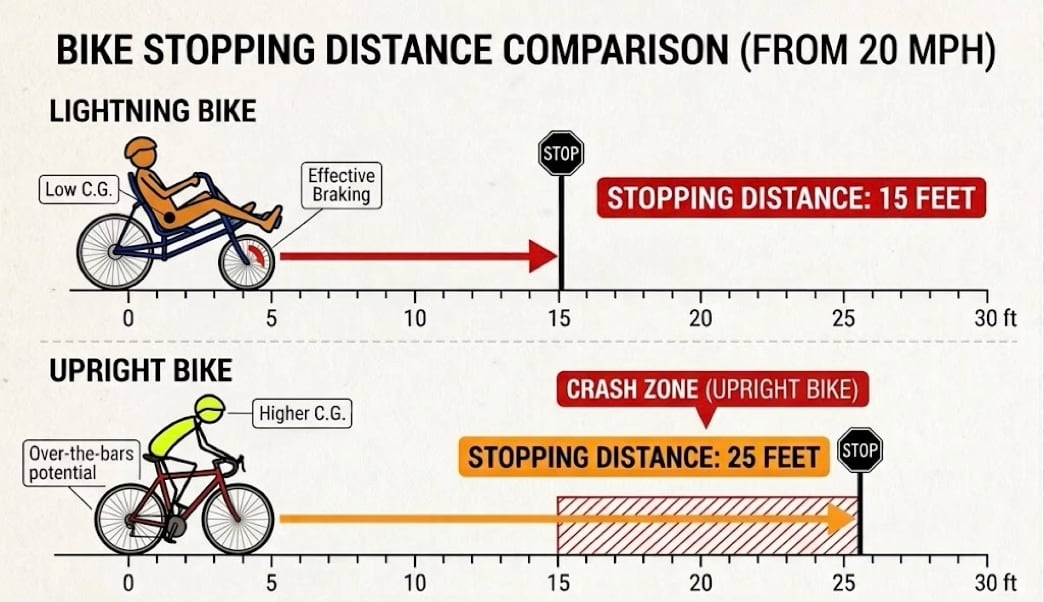 bike stopping distance comparison